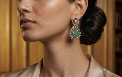 Neeraja aqua green heritage earrings