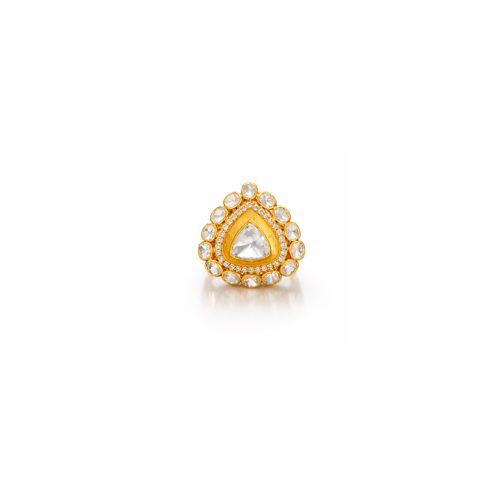 AUTAARA Noor-e-Dil ring with central white stone and sparkling halo